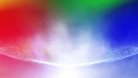 Abstract loop symmetrical wavy dots with changing color background Stock Footage 339714809