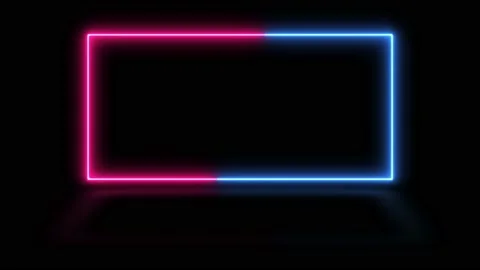 Abstract loop video of blue and red neon lights moving in a rectangle Stock Footage 139043999