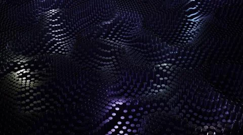 Abstract loopable animation with slowly flowing waves of particles. Design. Sci Stock Illustration