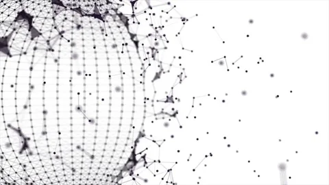 Abstract Loopable animation sphere destruction Stock Footage 84743131