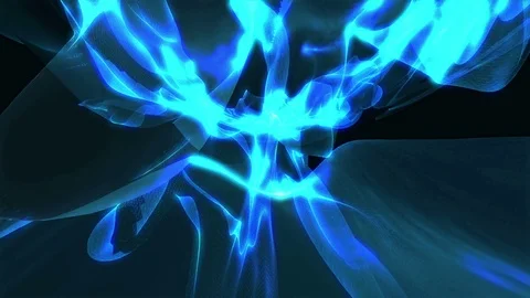 Abstract Loopable Background with blue caribs dark energy. V3 Stock Footage 94743612