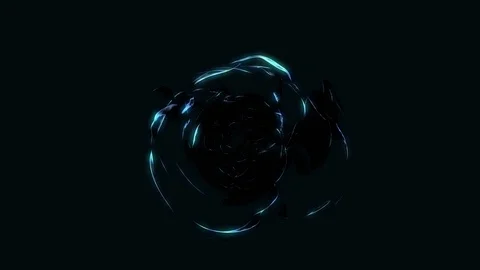 Abstract Loopable Background with blue caribs dark energy. V7 Video stock 94743641