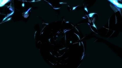 Abstract Loopable Background with blue caribs dark energy. V8 Stock Footage 94743647