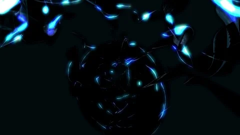 Abstract Loopable Background with blue caribs dark energy. V11 Stock Footage 94743682