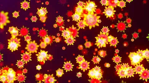 Abstract Loopable Background with nice flying flowers Stock Footage