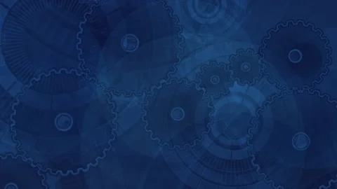 Abstract loopable background with rotating gears and cogs, complex system Video stock 321268383