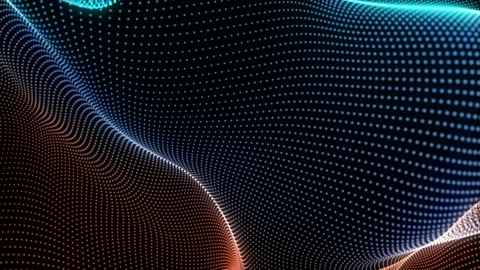 Abstract loopable blue and red cg motion waving dots texture Stock Footage 112189954