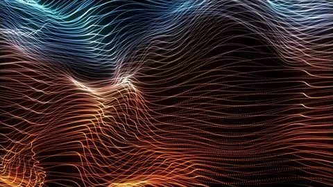 Abstract loopable blue and red cg motion waving dots texture Vídeo Stock 112191409