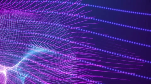 Abstract loopable blue and violet wavy motion background. Futuristic animation. Video stock 112106710