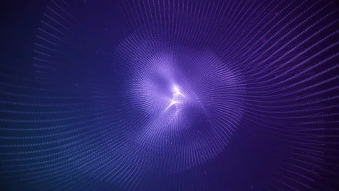 Abstract loopable blue and violet wavy motion background. Futuristic animation. Stock Footage 112107016
