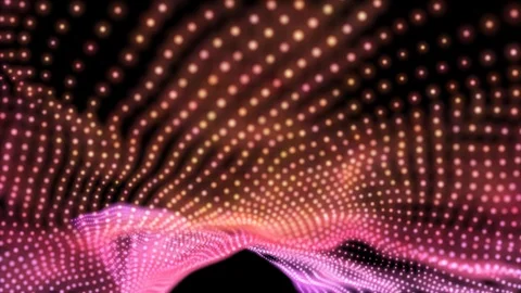 Abstract loopable blue and violet cg motion waving dots texture with glowing Stock Footage 119389624