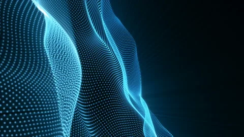 Abstract loopable blue cg motion waving dots texture Stockbeeldmateriaal 112274144