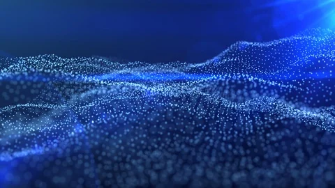 Abstract Loopable Blue CG Motion Background Waving Dots Texture With Glowing Stock Footage 115904361