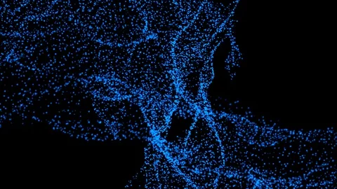 Abstract loopable blue motion waving dots texture with glowing defocused Stock Footage 122978260