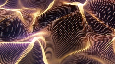Abstract loopable Gold cg motion waving dots background Stock Footage 94090821