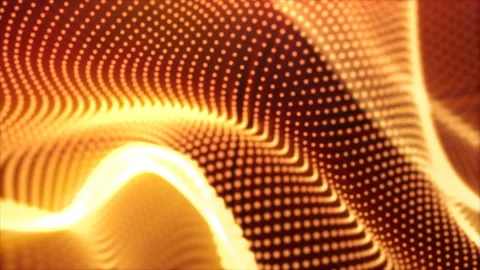 Abstract loopable Gold cg motion waving dots background Stock Footage 94090849