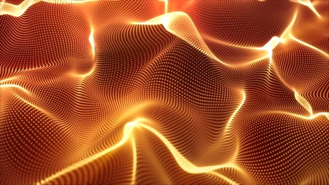 Abstract loopable Gold cg motion waving dots texture Stock Footage 112274323