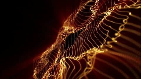 Abstract loopable Gold cg motion waving dots texture Stock Footage 112274344