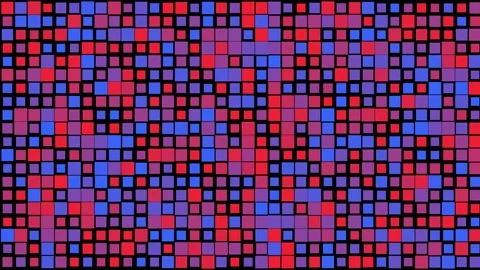 Abstract loopable pulsating geometric pattern, colorful squares, black Stock Footage 333801458