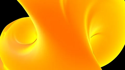 Abstract looped 3D animation. Large yellow neon figure. Stock Footage 255966521