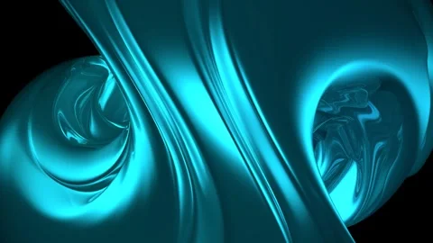 Abstract looped 3D animation. Large blue mint neon figure. Stock Footage 276159416