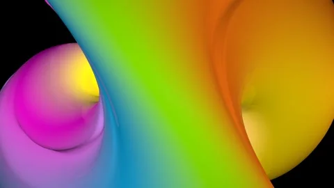 Abstract looped 3D animation. Large colorful neon figure. Stock Footage 286037346