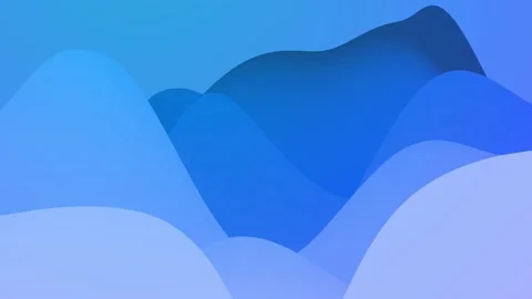 Abstract looped 4k bg, surface with waves. Liquid blue gradient of paint with Video stock 140190359