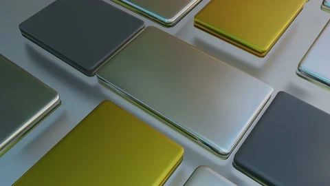 An abstract looped animated background of increasing and decreasing 3D tiles. 3d Stock Footage 155565529
