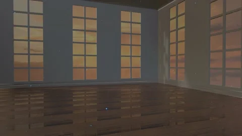 Abstract looped animated background. a light source flies around a room with lar Video stock 154769799