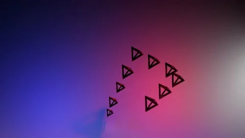 Abstract looped animated background. a row of red skeleton pyramids slowly fly a Video stock 154769692