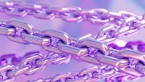 Abstract looped animation of chains. 3d render realistic style Video stock 300179286