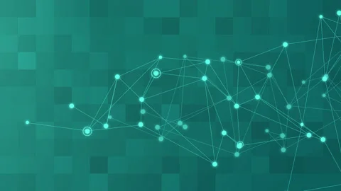 Abstract looped animation data network. connection. Block chain global network Stock Footage 151164066
