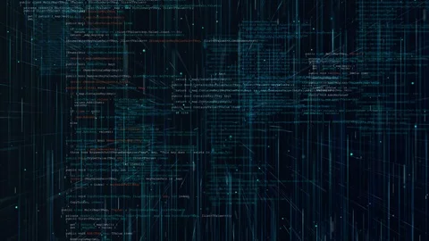 Abstract looped animation of digital source code of programming language. Stock Footage 98585136