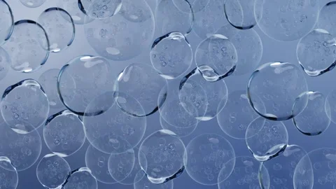 Abstract looped animation. Transparent bubbles flying on blue background. Stock Footage 320953351