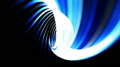 Abstract looped background in 4k with blue light streaks, light and bokeh Video stock 140980574
