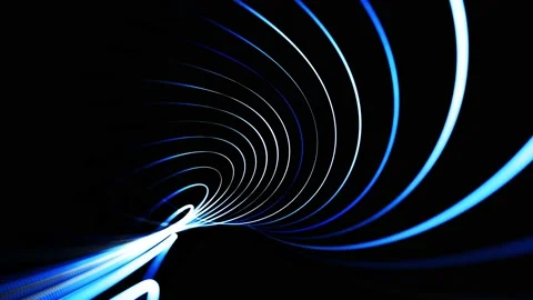 Abstract looped background in 4k with blue light streaks, light and bokeh Stock Footage 140980833