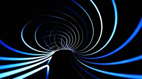 Abstract looped background in 4k with blue light streaks, light and bokeh Video stock 140980922
