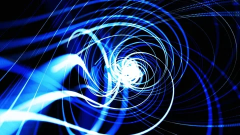 Abstract looped background in 4k with blue light streaks, light and bokeh Stock Footage 140981039