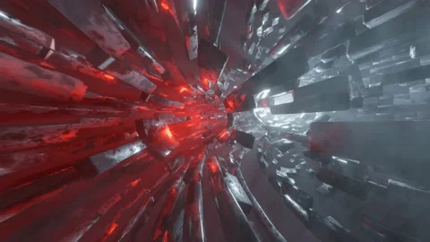 Abstract looped background with animation of flight in sci-fi tunnel Stock Footage 171917152