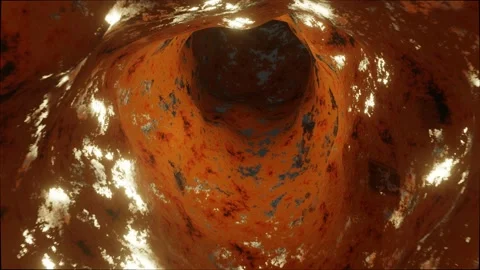 Abstract looped background with animation of flight in sci-fi tunnel Stock Footage 172338985