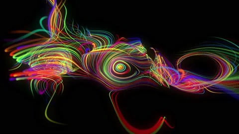 Abstract looped background with flow of glow multicolor lines or light streaks Stock Footage 140902788
