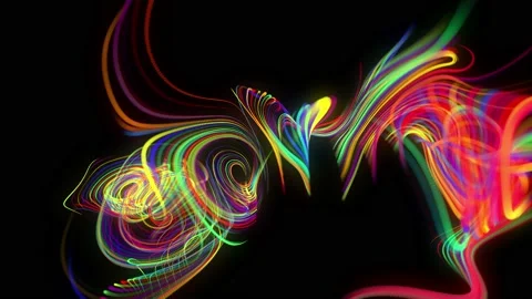 Abstract looped background with flow of glow multicolor lines or light streaks Stock Footage 140903270