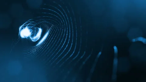 Abstract looped background of glowing particles like Chrisrmas garland. Dark Stock Footage 97009902