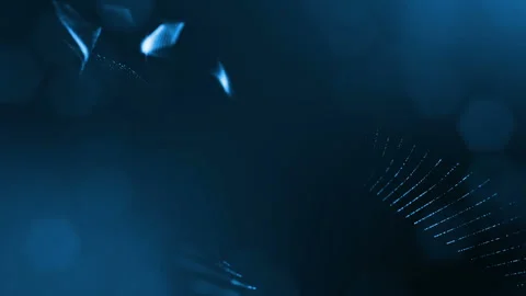 Abstract looped background of glowing particles like Chrisrmas garland. Dark Stock Footage 97011438