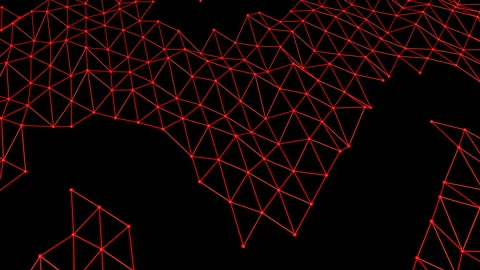 Abstract looped background from a red three-dimensional mesh animated on a black Stock Footage 141229913