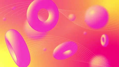 Abstract looped background with sphere and bagels. Stock Footage 145597018