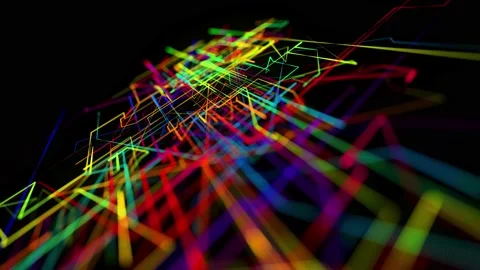 Abstract looped background as technological concept with many lines and nodes of 库存影片 170461485