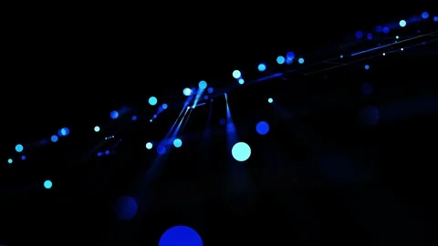 Abstract looped background as technological concept with many blue lines and Stock Footage 315471717