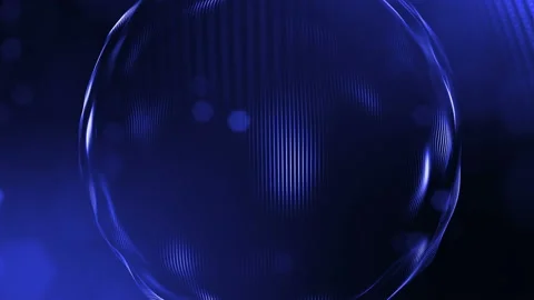 Abstract looped dynamic composition of luminous particles like garland fly in Stock Footage 98057207