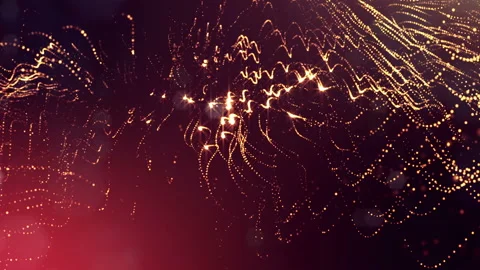 Abstract looped dynamic composition of luminous particles like garland. Abstract Stock Footage 98057379
